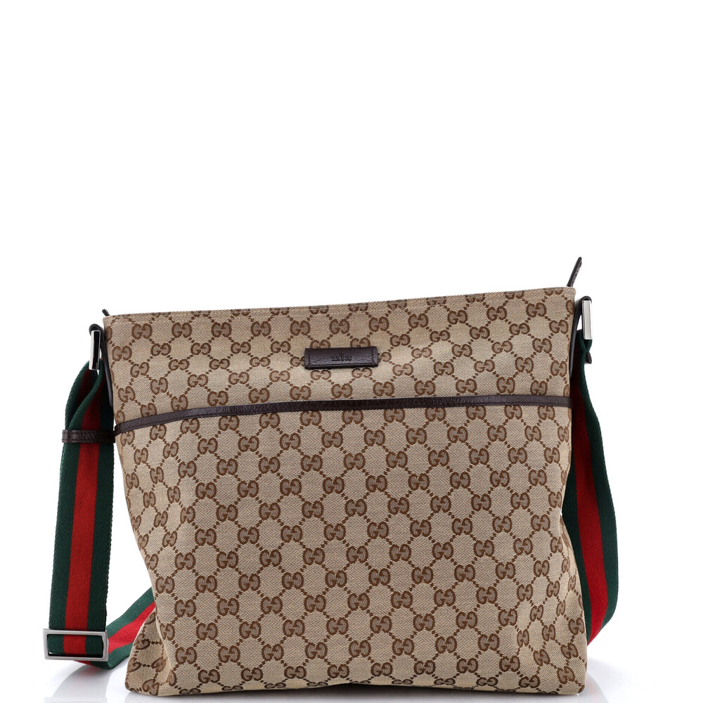 Gucci Medium Web Strap Zip Messenger Bag